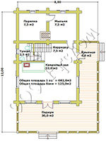 План первого этажа бани Бажена