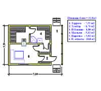 План первого этажа бани Дачная-6
