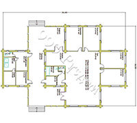 План первого этажа дома с баней Бажен