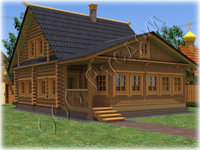 Частный деревянный полутороэтажный дом для круглогодичного проживания Дергаево-2 Второй вариант