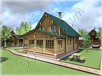 Частный деревянный полутороэтажный дом для круглогодичного проживания Дергаево-2 Первый вариант